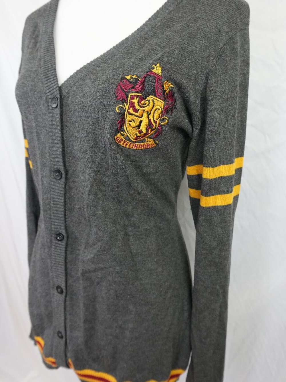 LNC Harry Potter Womens XL Cardigan Sweater with Buttons Embroidered Gryffindor